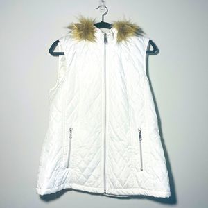 $$SOLD$$ White bomber vest hoodie jacket